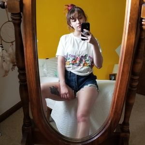 🍁3 for 20🍁Oversized Floral Embroidery T-shirt